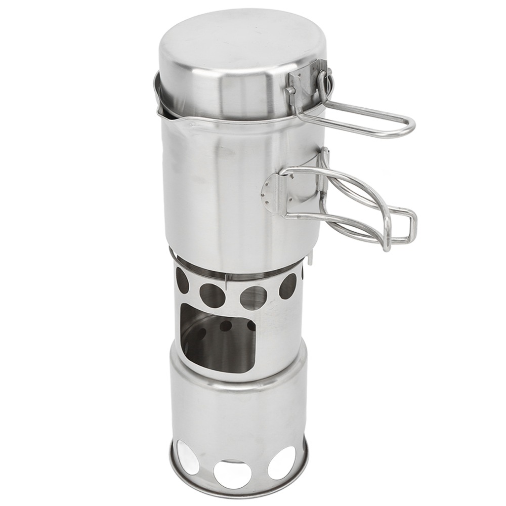 Camping Cooking Pot With Lid - Набор походной посуды из нержавеющей стали