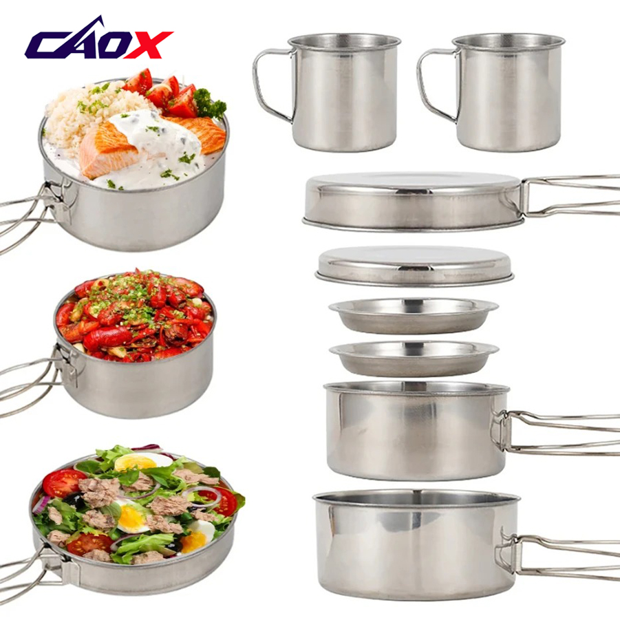 Camping Cooking Hot Plate - Набор походной посуды CAOX, 8 предметов: