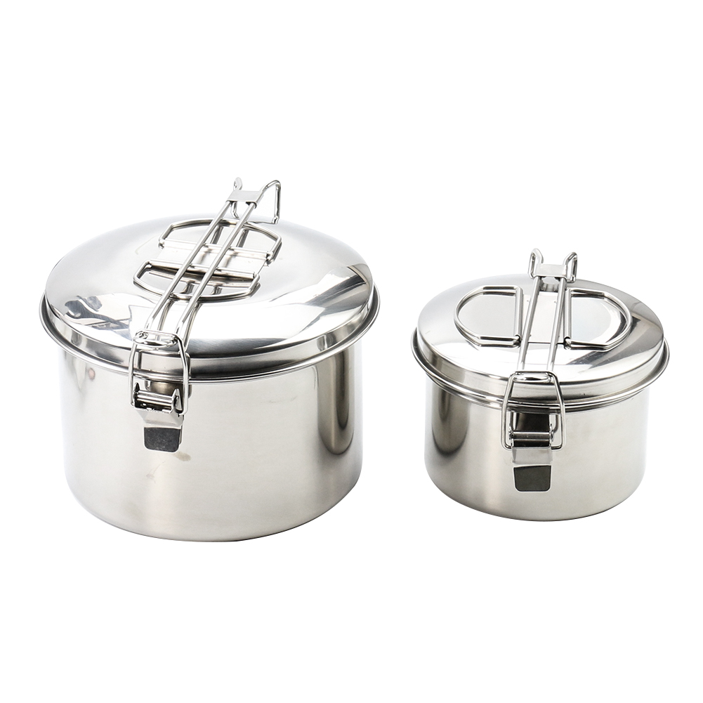 Camping Cooking Pot With Lid - Подвесная кастрюля из нержавеющей стали для