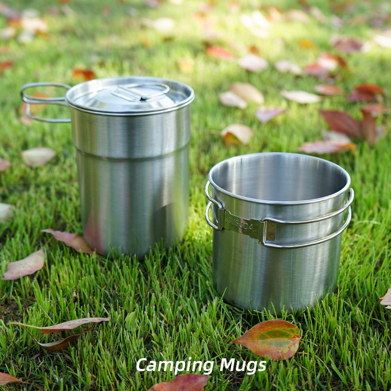 Camping Cooking Set With Kettle - 2 шт./компл. походный чайник из нержавеющей