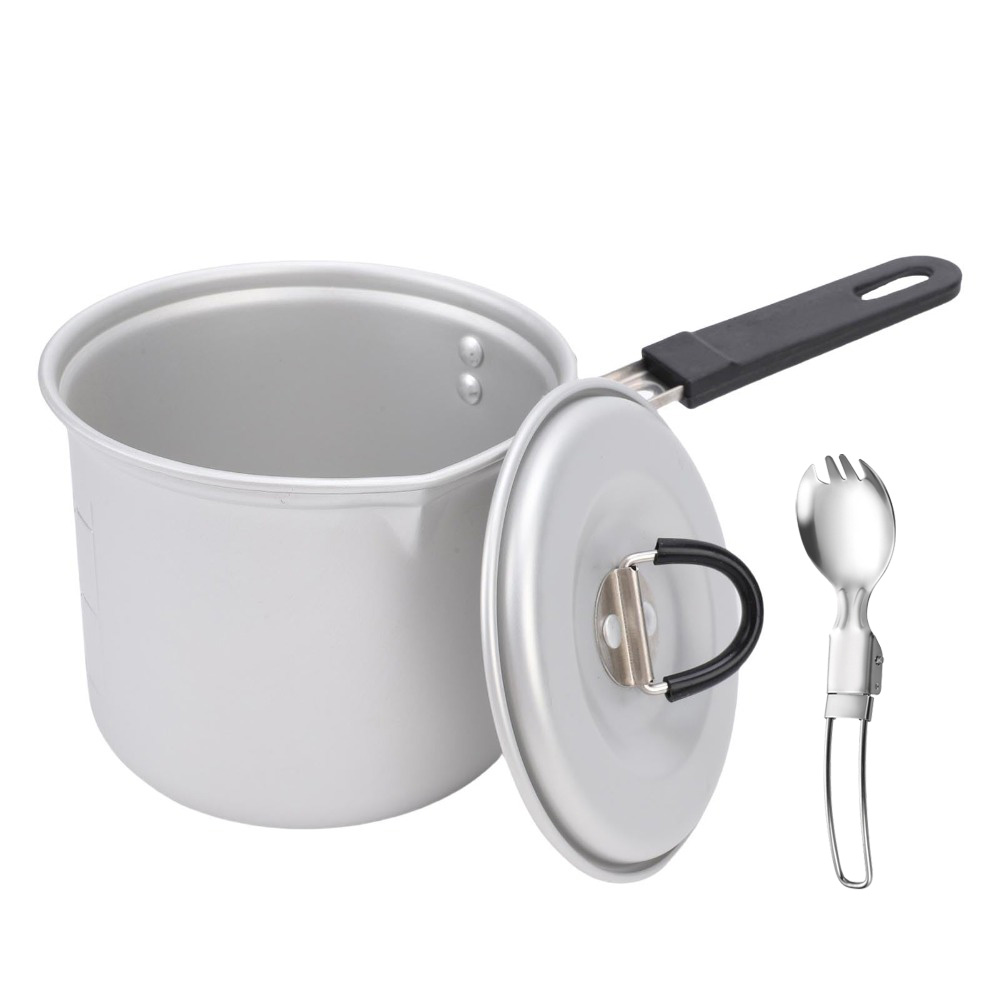Camping Cooking Pot With Lid - Кемпинговая походная кастрюля, 770 мл, портативная,