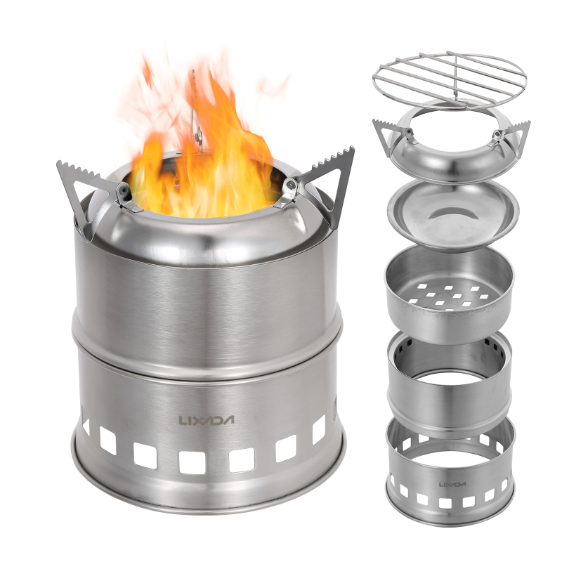 Camping Cooking Alcohol - Деревянная горелка Lixada из нержавеющей стали,