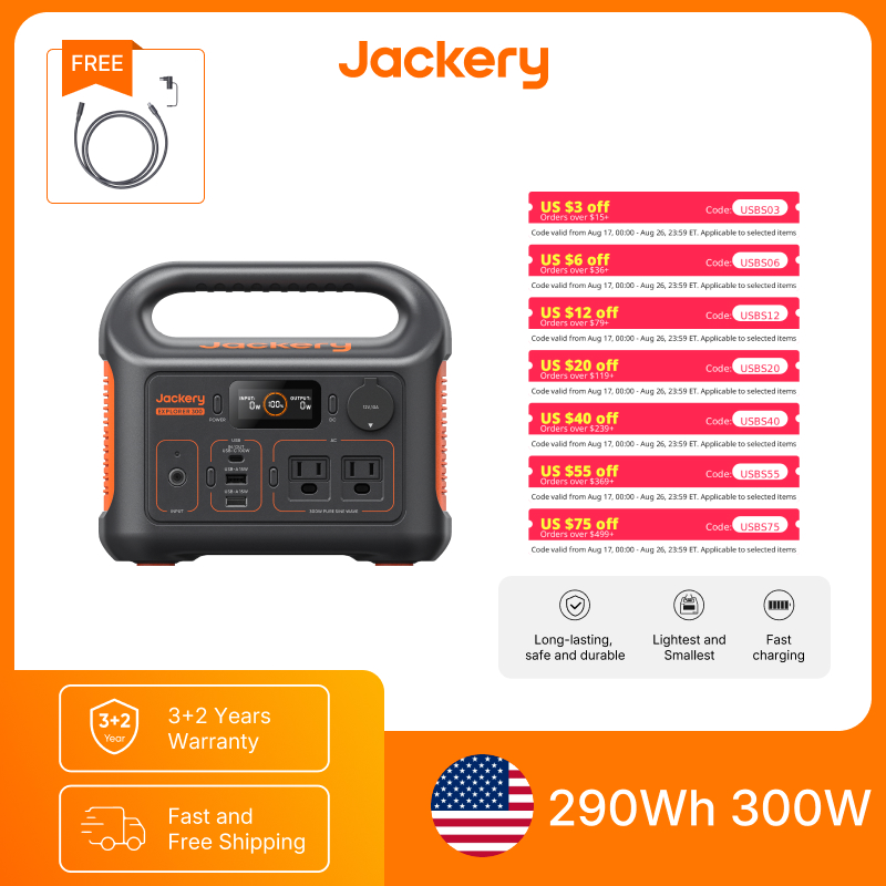 Camping Cooking Utensils Kit - Портативная электростанция Jackery Explorer 300New с