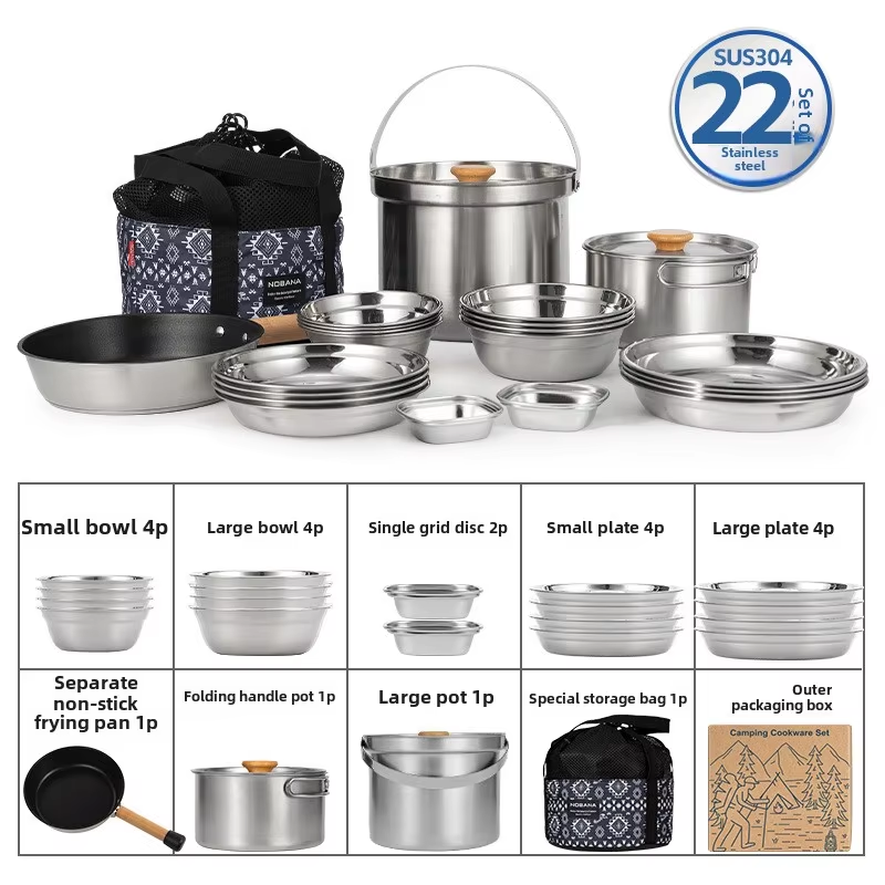 Camping Cooking Frying Pan - NOBANA новейший уличный набор кастрюль из