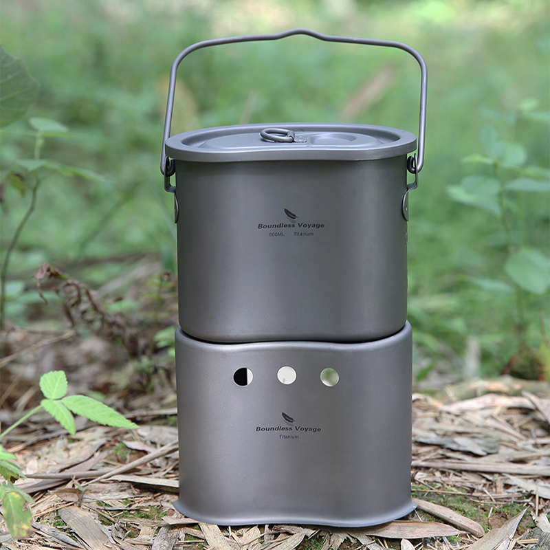 Camping Cooking Wood Stove - Набор посуды из титана Boundless Voyage,