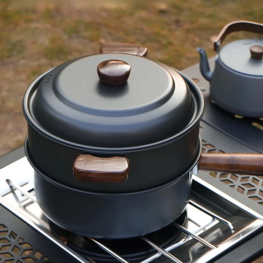 Camping Cooking Pot With Lid - 3л набор кастрюль для кемпинга, горячая