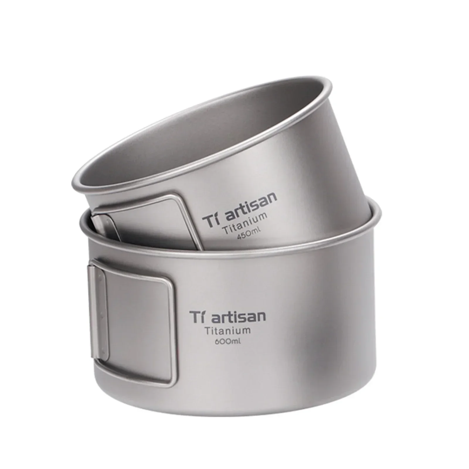 Camping Cooking Pot With Lid - Титановая миска со складной ручкой, походная