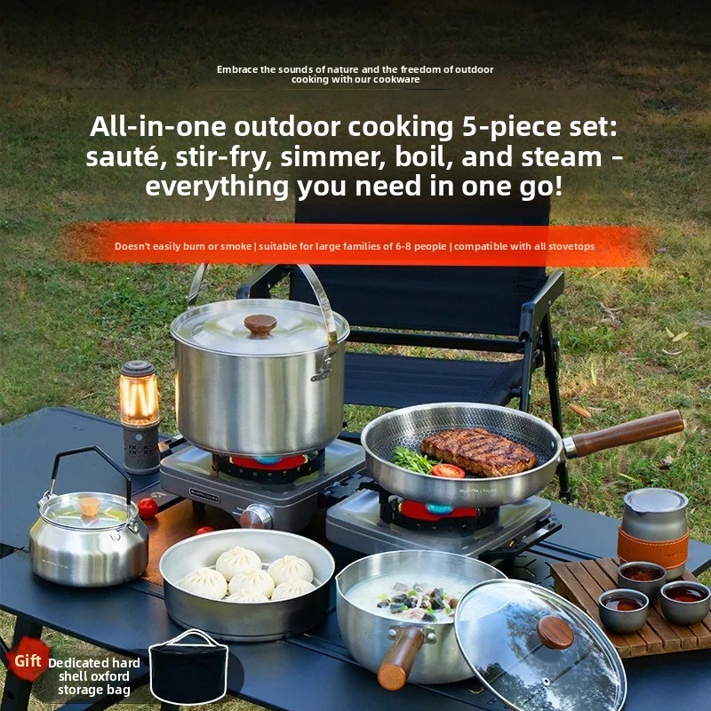Camping Cooking Frying Pan - Портативный набор походной посуды: многофункциональная кассетная