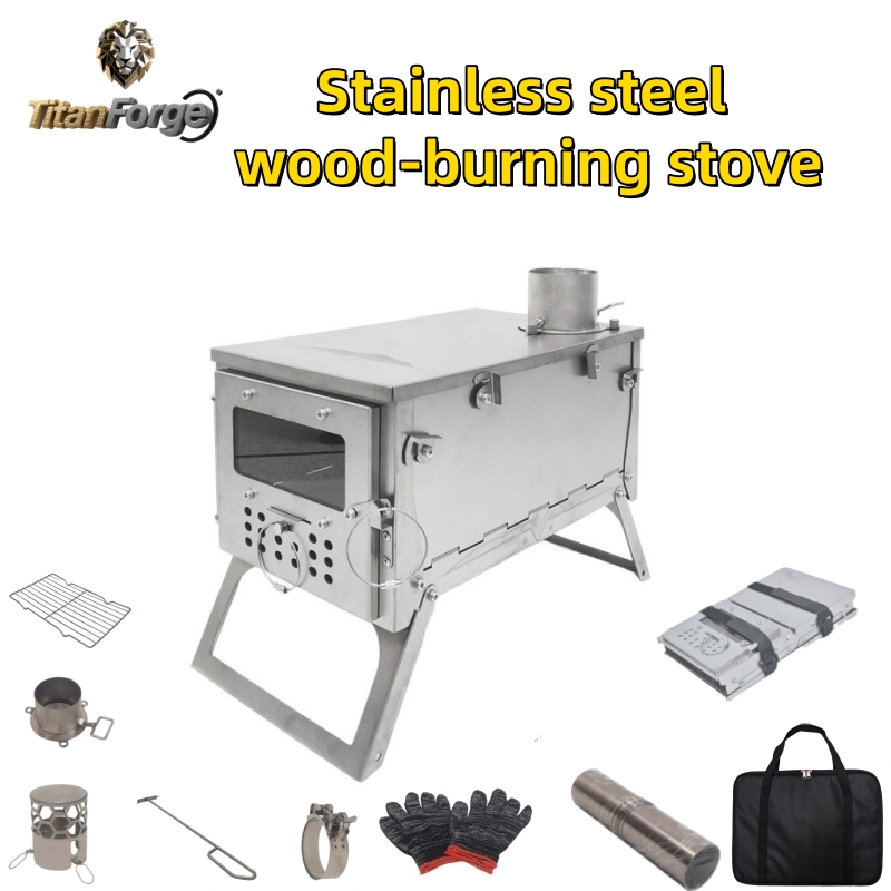 Camping Cooking Wood Stove - Складная дровяная печь, из нержавеющей стали,
