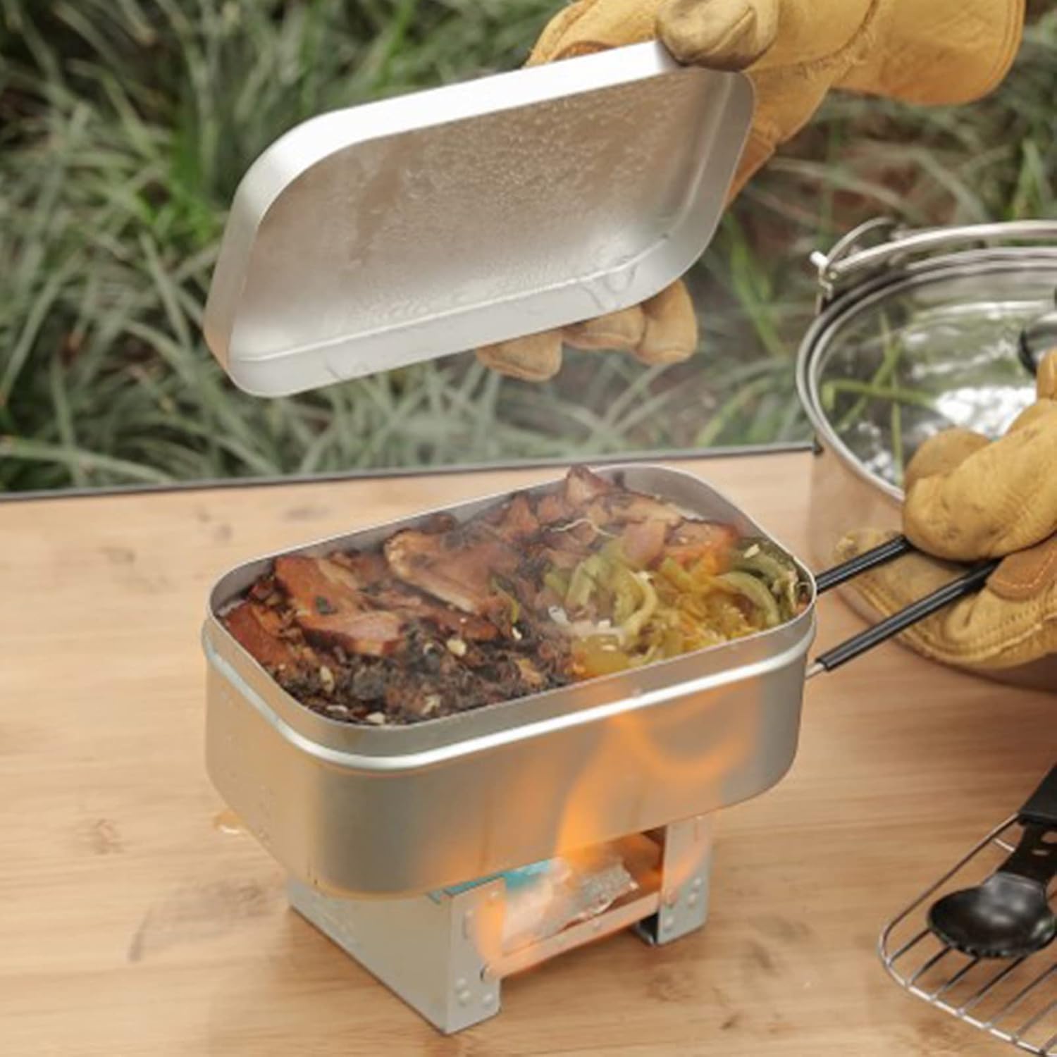 Camping Cooking Utensils Kit - Складная ручка коробки для бенто, контейнер