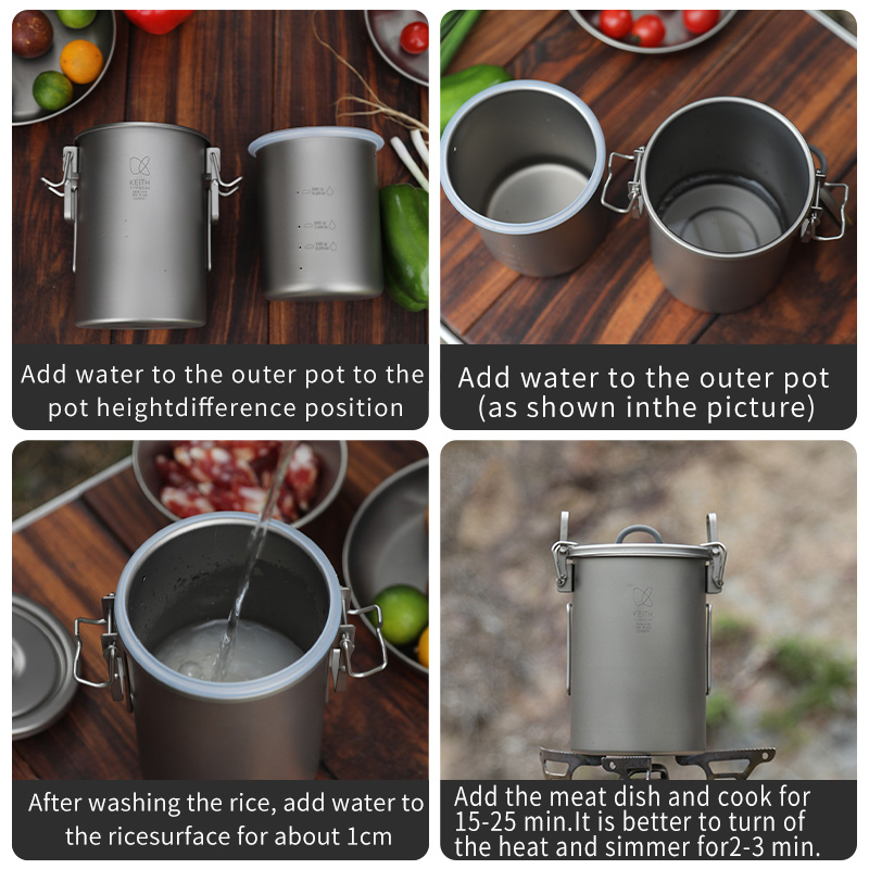 Рисоварка KEITH из чистого тит – обзор и цена Camping Cooking Tin