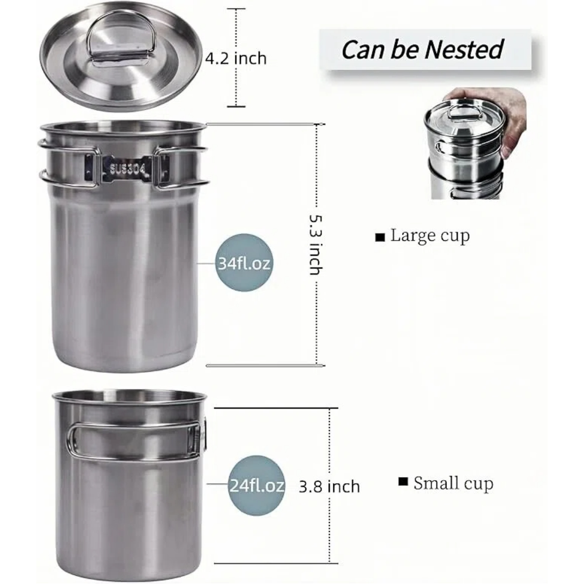 Складные походные кружки и чаш – обзор и цена Camping Cooking Pot With Lid
