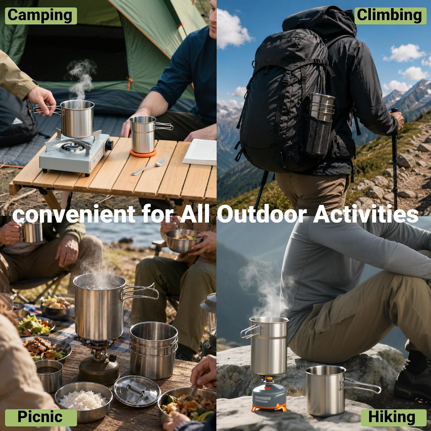 Складные походные кружки и чаш – обзор и цена Camping Cooking Pot With Lid