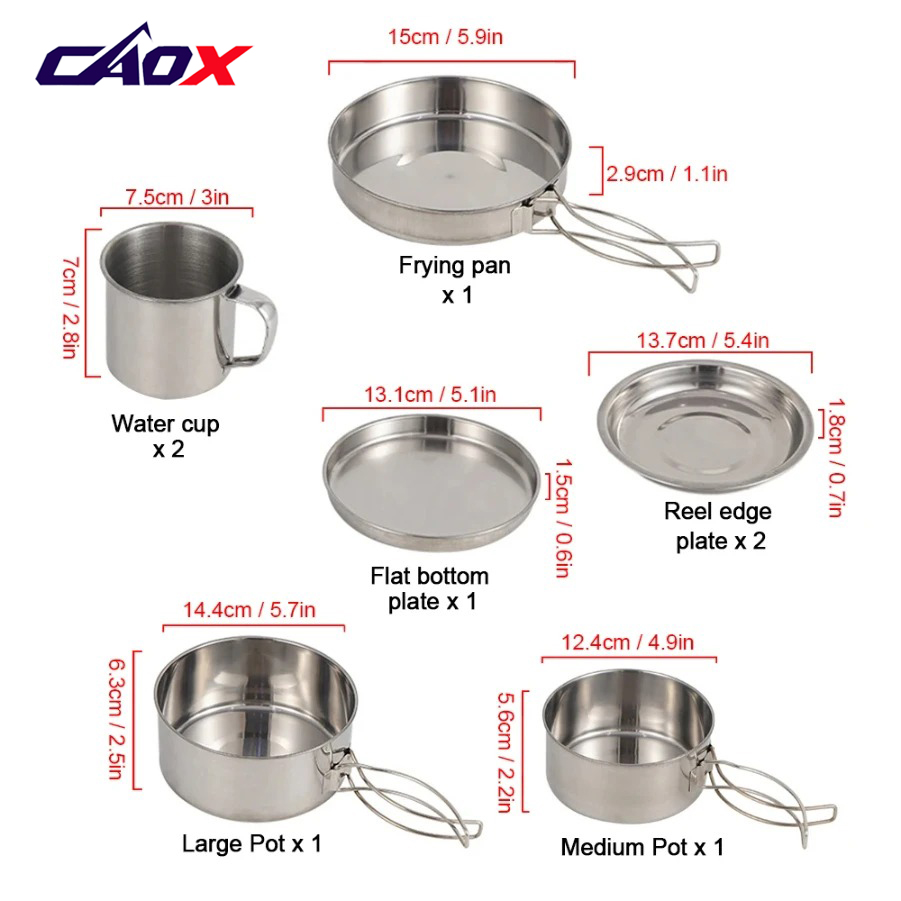 Набор походной посуды CAOX, 8  – обзор и цена Camping Cooking Hot Plate