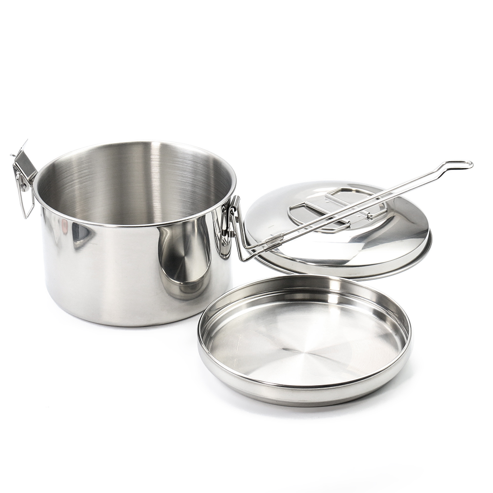 Подвесная кастрюля из нержавею – обзор и цена Camping Cooking Pot With Lid