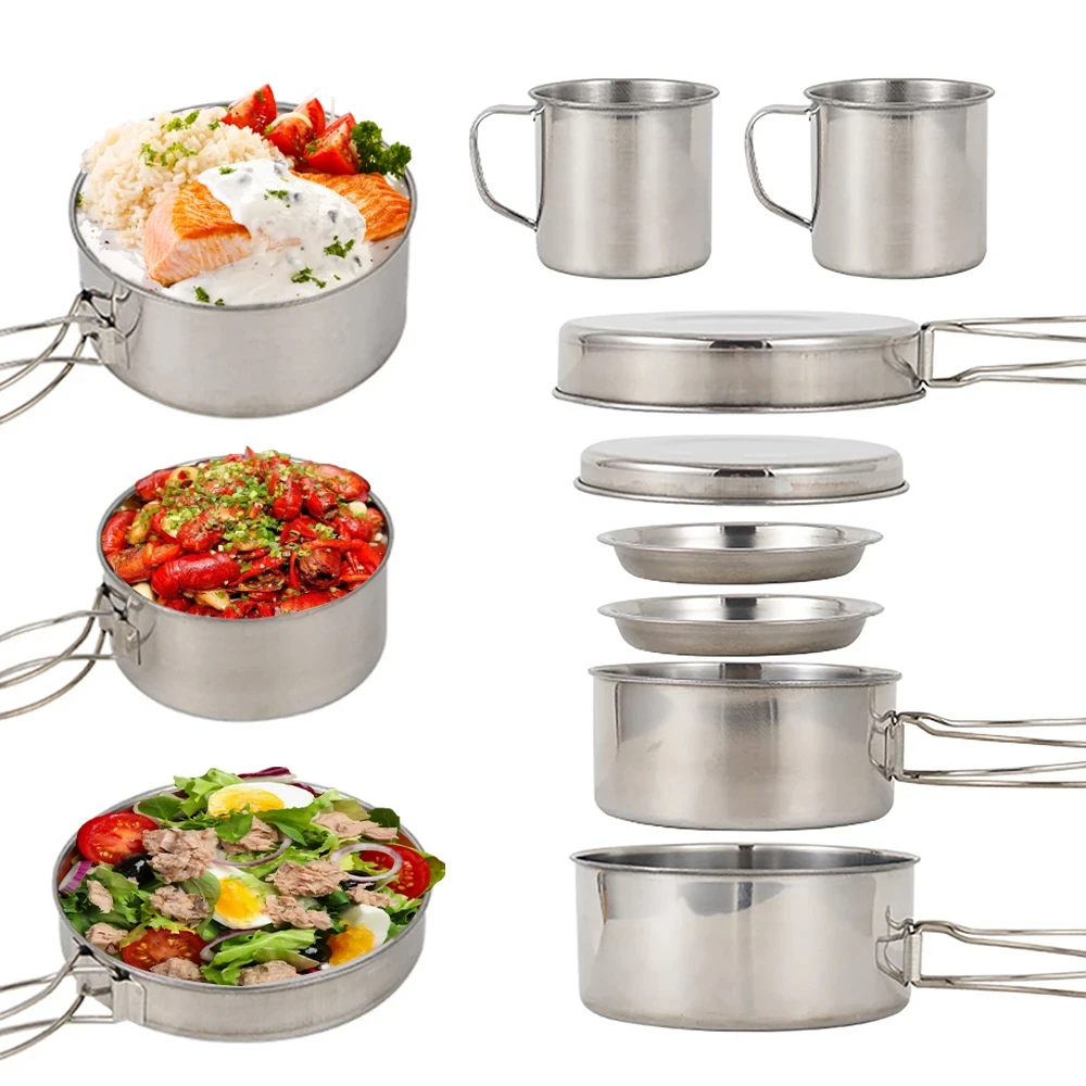 8 шт./компл. посуда для кемпин – обзор и цена Camping Cooking Hot Plate