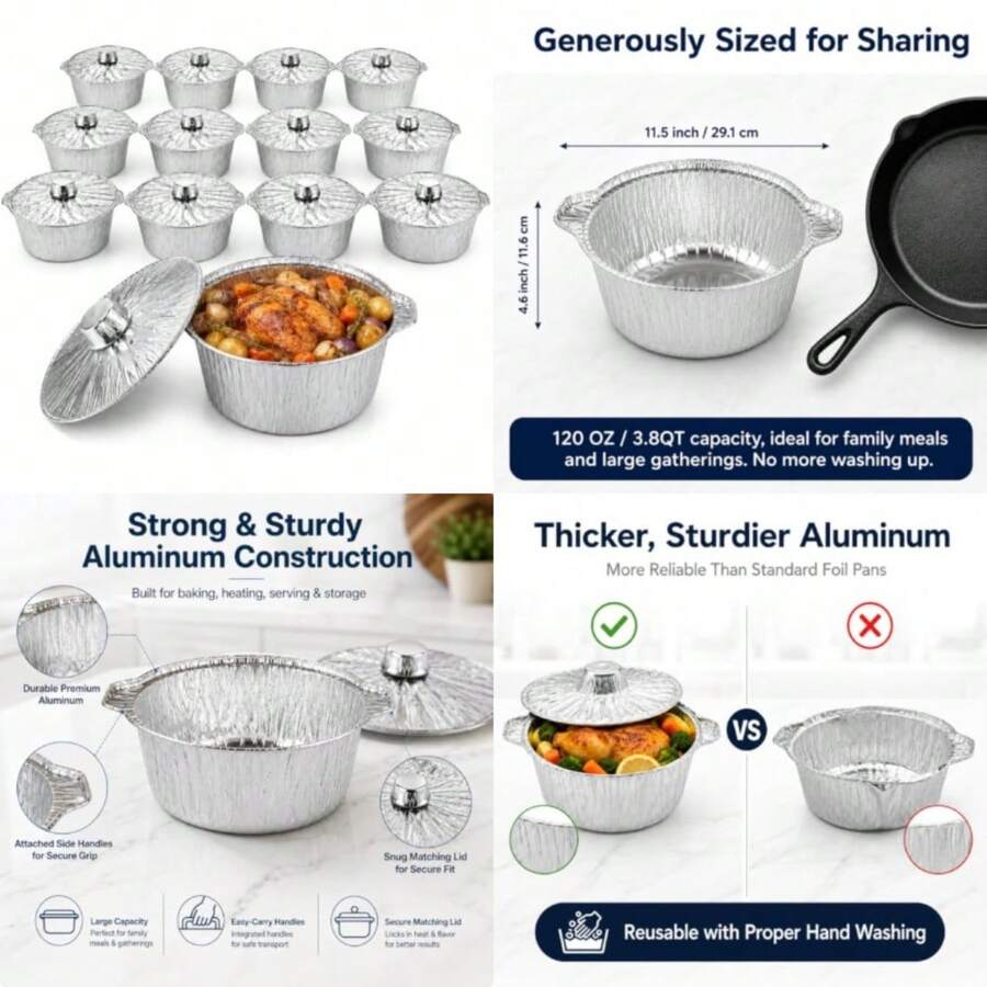 Набор из 12 одноразовых форм с – обзор и цена Camping Cooking Pot With Lid