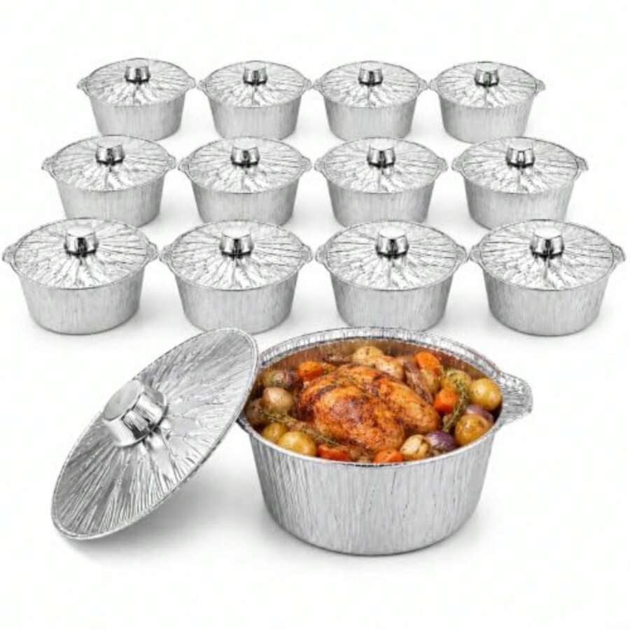 Набор из 12 одноразовых форм с – обзор и цена Camping Cooking Pot With Lid