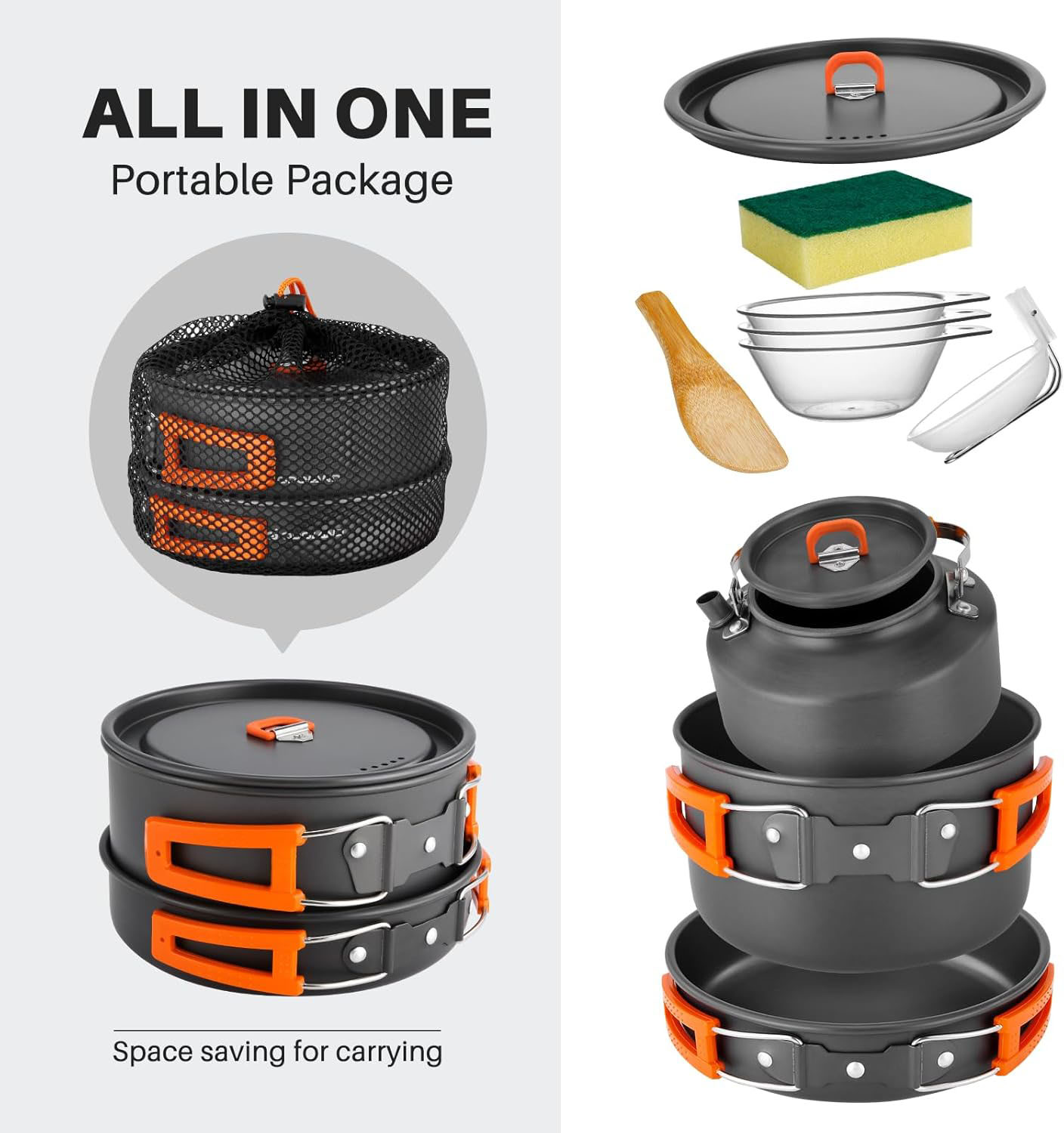 Набор походной посуды: кастрюл – обзор и цена Camping Cooking Set With Kettle