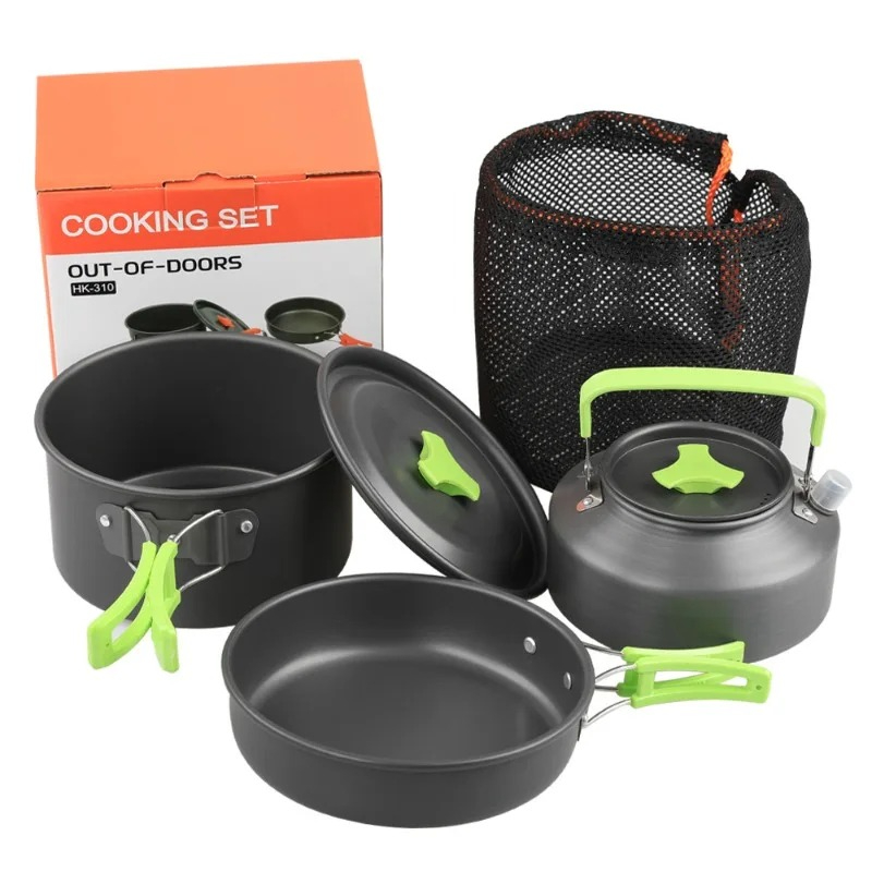 Набор для кемпинга, походная к – обзор и цена Camping Cooking Set With Kettle