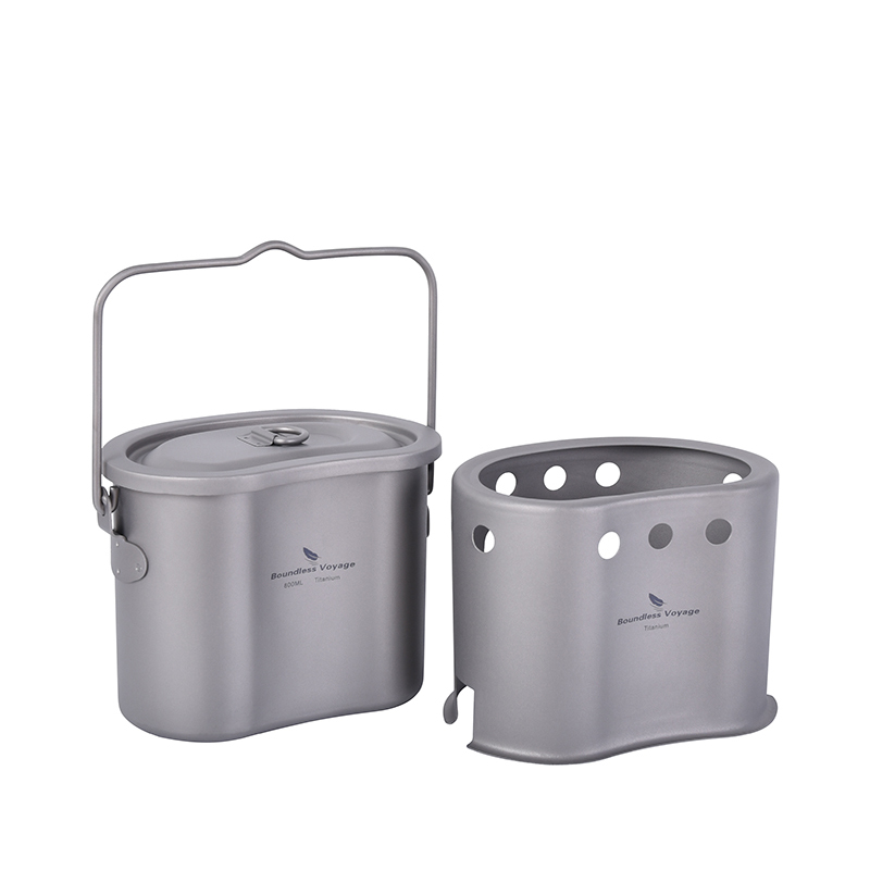 Набор посуды из титана Boundle – обзор и цена Camping Cooking Wood Stove