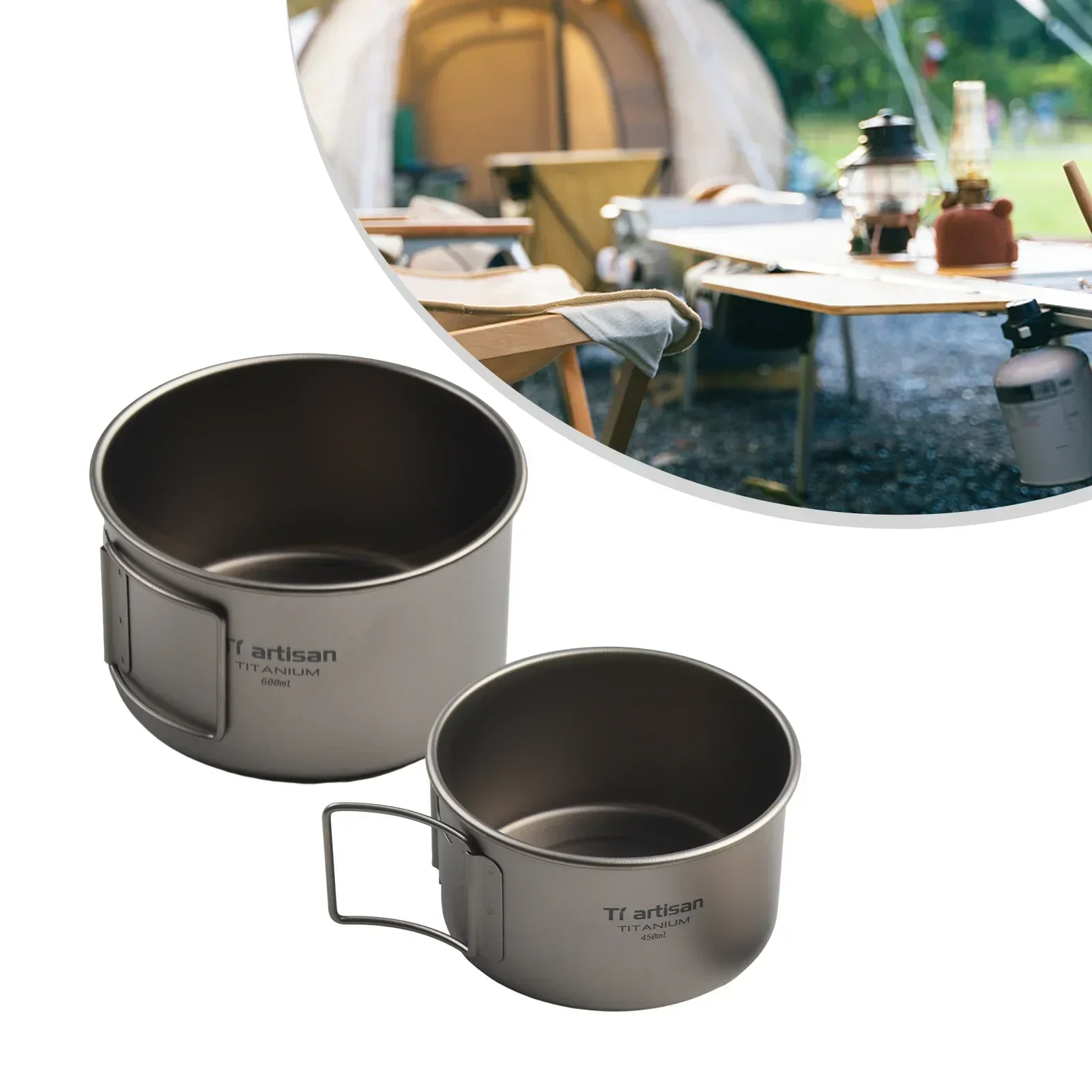 Титановая миска со складной ру – обзор и цена Camping Cooking Pot With Lid