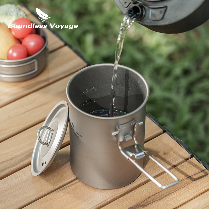 Титановая чашка Boundless Voya – обзор и цена Camping Cooking Pot With Lid