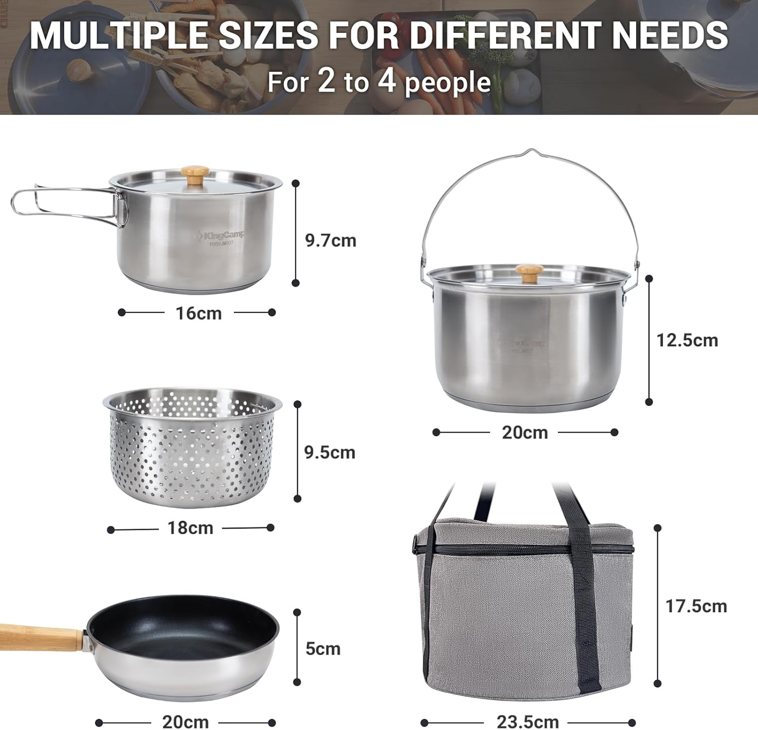 Набор походной посуды из нержа – обзор и цена Camping Cooking Set With Kettle