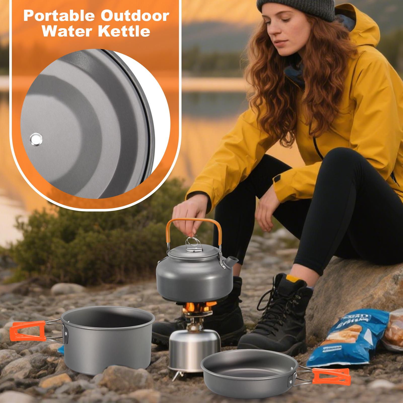 Посуда для кемпинга, набор кас – обзор и цена Camping Cooking Set With Kettle