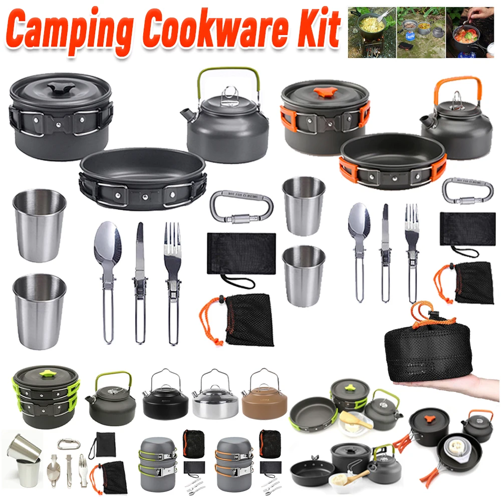 Набор походной посуды: чайник, – обзор и цена Camping Cooking Utensils Kit