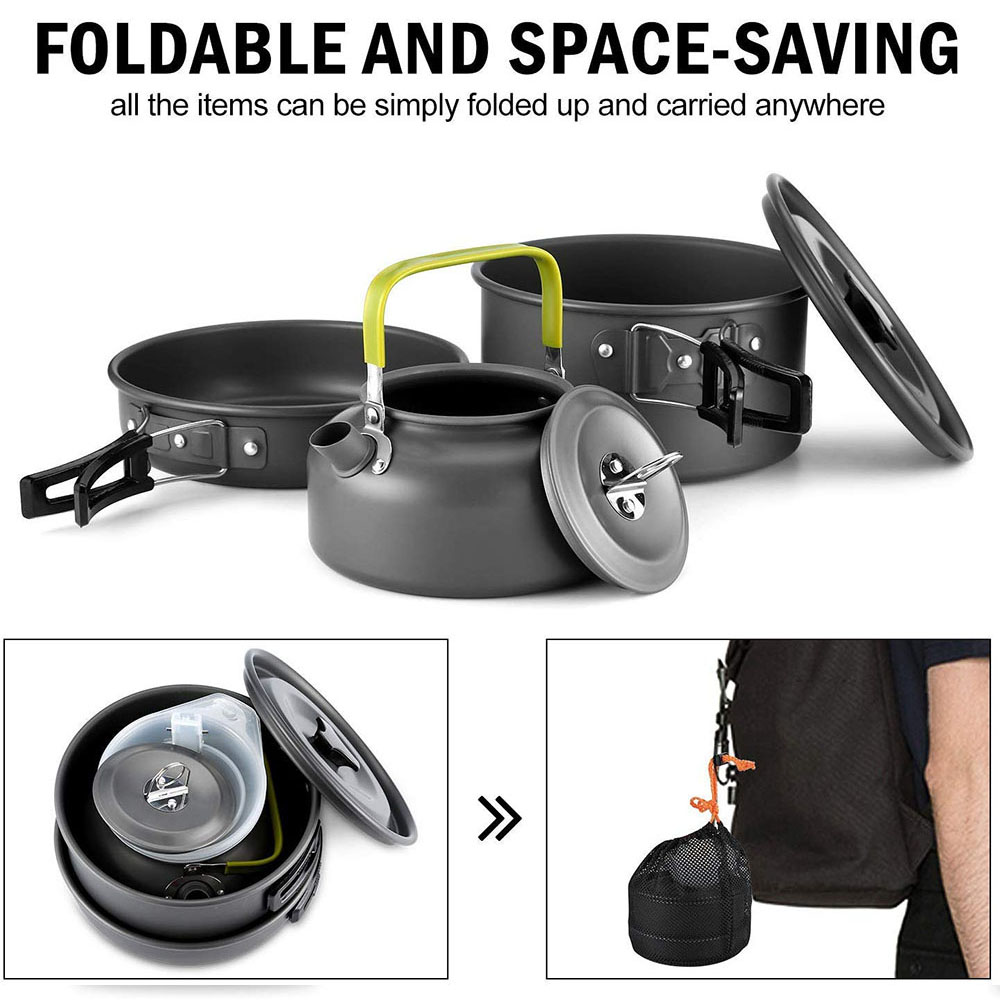 Набор походной посуды из алюми – обзор и цена Camping Cooking Utensils Kit