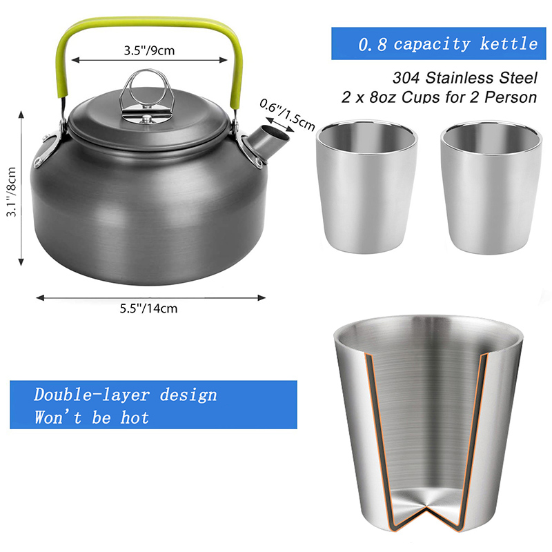 Набор походной посуды для кемп – обзор и цена Camping Cooking Set With Kettle