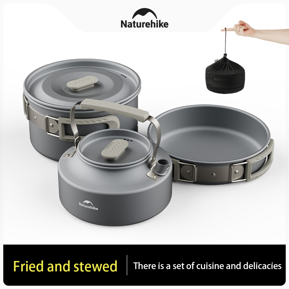 Набор уличных кастрюль Natureh – обзор и цена Camping Cooking Frying Pan